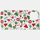Coques Case-Mate iPhone Motif d'arbre de Noël (Verso (horizontal))