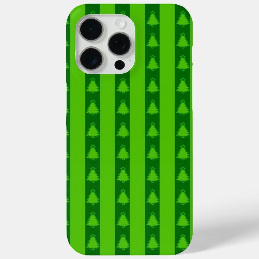 Coques Case-Mate iPhone Motif d'arbre de Noël à rayures vertes (Verso)