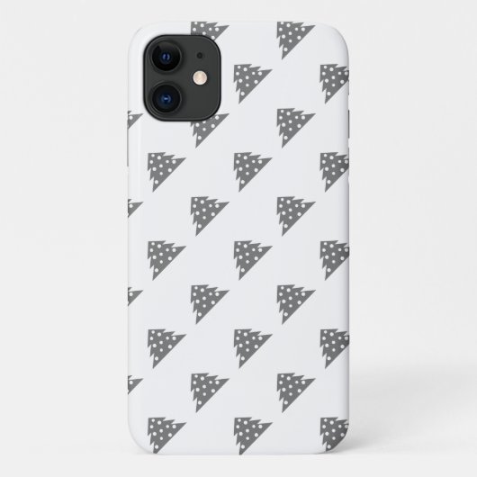 Coques Case-Mate iPhone Motif d'arbre de Noël blanc gris simple (Dos)