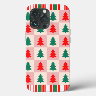 Case-Mate iPhone Case Motif d'arbre de Noël géométrique | Vert rouge min
