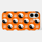Coques Case-Mate iPhone Motif d'Arrière - plan orange du Yinyang (Verso (horizontal))