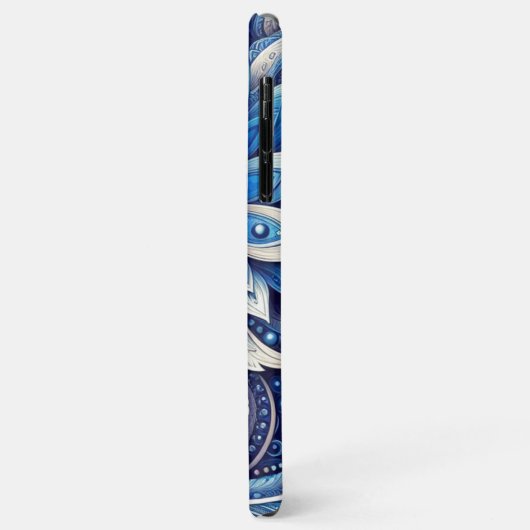 Coques Case-Mate iPhone Motif d'art bleu marine bleu marine noir marguerit (Dos/Gauche)