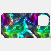 Coques Case-Mate iPhone Motif d'art bleu violet vert rose 3D (Verso (horizontal))