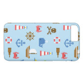 Coques Case-Mate iPhone Motif d'art de mer de pixel (Dos (Horizontal))