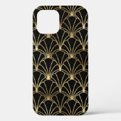 Coques Case-Mate iPhone motif d'art déco noir or (Verso)