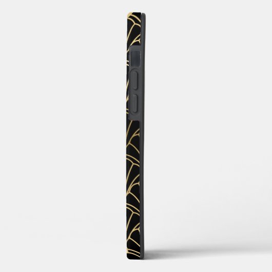 Coques Case-Mate iPhone motif d'art déco noir or (Verso / Gauche)