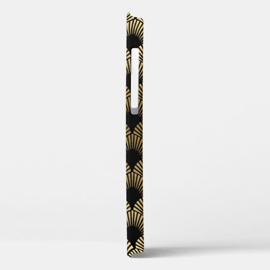 Coques Case-Mate iPhone motif d'art déco noir or (Verso / Gauche)
