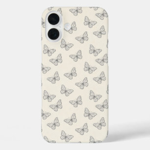 Coques iPhone 16 Plus Motif d'art en ligne de papillon