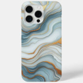 Coques Case-Mate iPhone Motif d'art en marbre bleu clair gris Turquoise fo (Verso)
