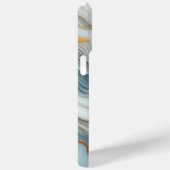 Coques Case-Mate iPhone Motif d'art en marbre bleu clair gris Turquoise fo (Verso / Droite)
