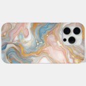 Coques Case-Mate iPhone Motif d'art en marbre bleu rose rose pâle (Verso (horizontal))