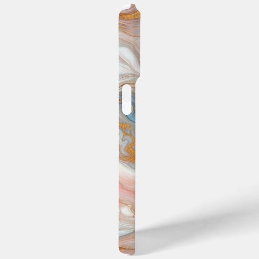 Coques Case-Mate iPhone Motif d'art en marbre bleu rose rose pâle (Verso / Droite)