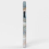 Coques Case-Mate iPhone Motif d'art en marbre bleu Turquoise gris or (Dos/Droite)