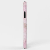 Coques Case-Mate iPhone Motif d'art en marbre d'agate gris rose pastel per (Dos/Droite)