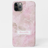 Coques Case-Mate iPhone Motif d'art en marbre d'agate gris rose pastel per (Dos)
