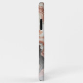 Coques Case-Mate iPhone Motif d'art en marbre noir gris rose rose (Dos/Droite)