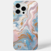 Coques Case-Mate iPhone Motif d'art en marbre rose bleu or rose (Verso)