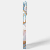 Coques Case-Mate iPhone Motif d'art en marbre rose bleu or rose (Verso / Droite)