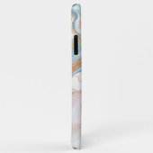 Coques Case-Mate iPhone Motif d'art en marbre rose bleu or rose (Dos/Droite)