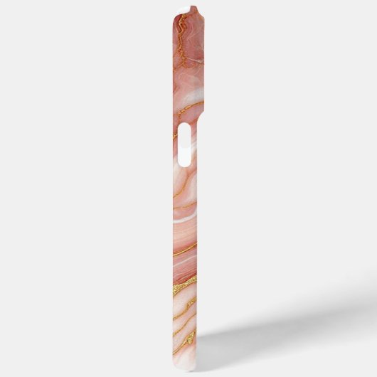 Coques Case-Mate iPhone Motif d'art en marbre rose rose pâle personnalisé (Verso / Droite)