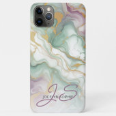 Coques Case-Mate iPhone Motif d'art en marbre rouge Mauve rose vert or (Dos)