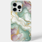 Coques Case-Mate iPhone Motif d'art en marbre rouge Mauve rose vert or (Verso)