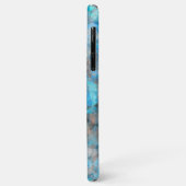 Coques Case-Mate iPhone Motif d'art en mosaïque gris bleu turquoise (Dos/Gauche)