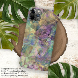 Coque iPhone 15 Mini Motif d'art en mosaïque polygonale rétro funky mod