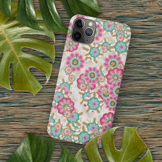 Coques Case-Mate iPhone Motif d'art floral abstrait chic japonais
