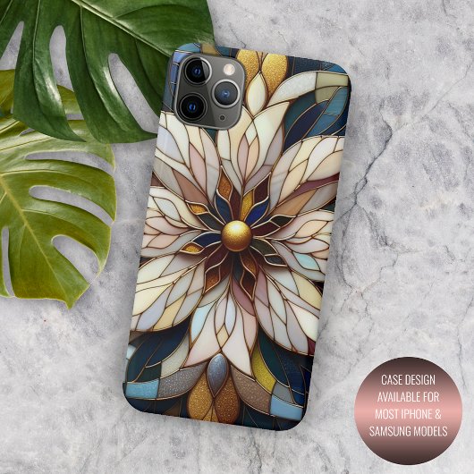 Coques Case-Mate iPhone Motif d'art floral en verre coloré chic classique