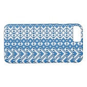 Coques Case-Mate iPhone Motif d'art folklorique letton bleu et blanc (Dos (Horizontal))
