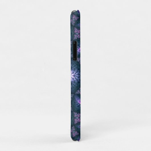 Coques Case-Mate iPhone motif d'art fractal 3D Turquoise violet rose (Dos/Droite)
