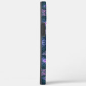 Coques Case-Mate iPhone motif d'art fractal 3D Turquoise violet rose (Verso / Droite)