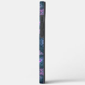 Coques Case-Mate iPhone motif d'art fractal 3D Turquoise violet rose (Verso / Gauche)