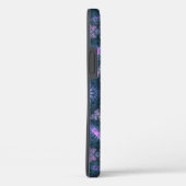 Coques Case-Mate iPhone Motif d'art fractal 3D turquoise violet rose (Verso / Droite)