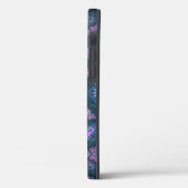 Coques Case-Mate iPhone Motif d'art fractal 3D turquoise violet rose (Verso / Gauche)