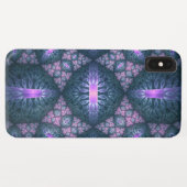 Coques Case-Mate iPhone Motif d'art fractal 3D turquoise violet rose (Dos (Horizontal))