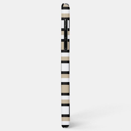 Coques Case-Mate iPhone Motif d'art géométrique du Moyen-siècle noir beige (Dos/Gauche)