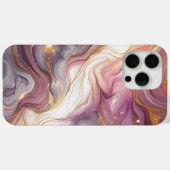 Coques Case-Mate iPhone Motif d'art Marbre blanc rose foncé violet or (Verso (horizontal))