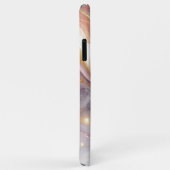 Coques Case-Mate iPhone Motif d'art Marbre blanc rose foncé violet or (Dos/Droite)