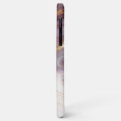 Coques Case-Mate iPhone Motif d'art Marbre blanc rose foncé violet or (Dos/Gauche)