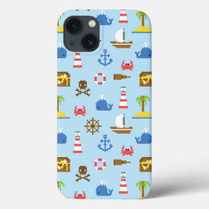 iPhone 13 Coque Motif d'art maritime Pixel