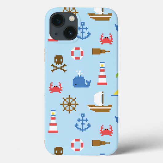 Coques Case-Mate iPhone Motif d'art maritime Pixel (Verso)