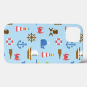 Coques Case-Mate iPhone Motif d'art maritime Pixel (Verso (horizontal))