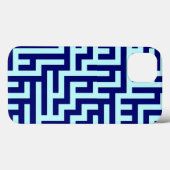 Coques Case-Mate iPhone Motif d'art Maze bleu (Verso (horizontal))