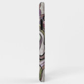 Coques Case-Mate iPhone Motif d'art mosaïque violet abstrait rétro (Dos/Droite)