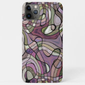 Coques Case-Mate iPhone Motif d'art mosaïque violet abstrait rétro (Dos)
