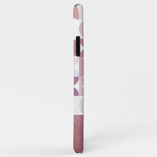 Coques Case-Mate iPhone Motif d'art rétro rose pâle personnalisé Mauve Tau (Dos/Droite)