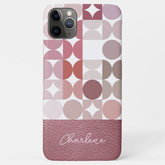 Coques Case-Mate iPhone Motif d'art rétro rose pâle personnalisé Mauve Tau (Dos)