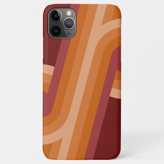 Coques Case-Mate iPhone Motif d'art rétro rouge orange marron foncé (Dos)